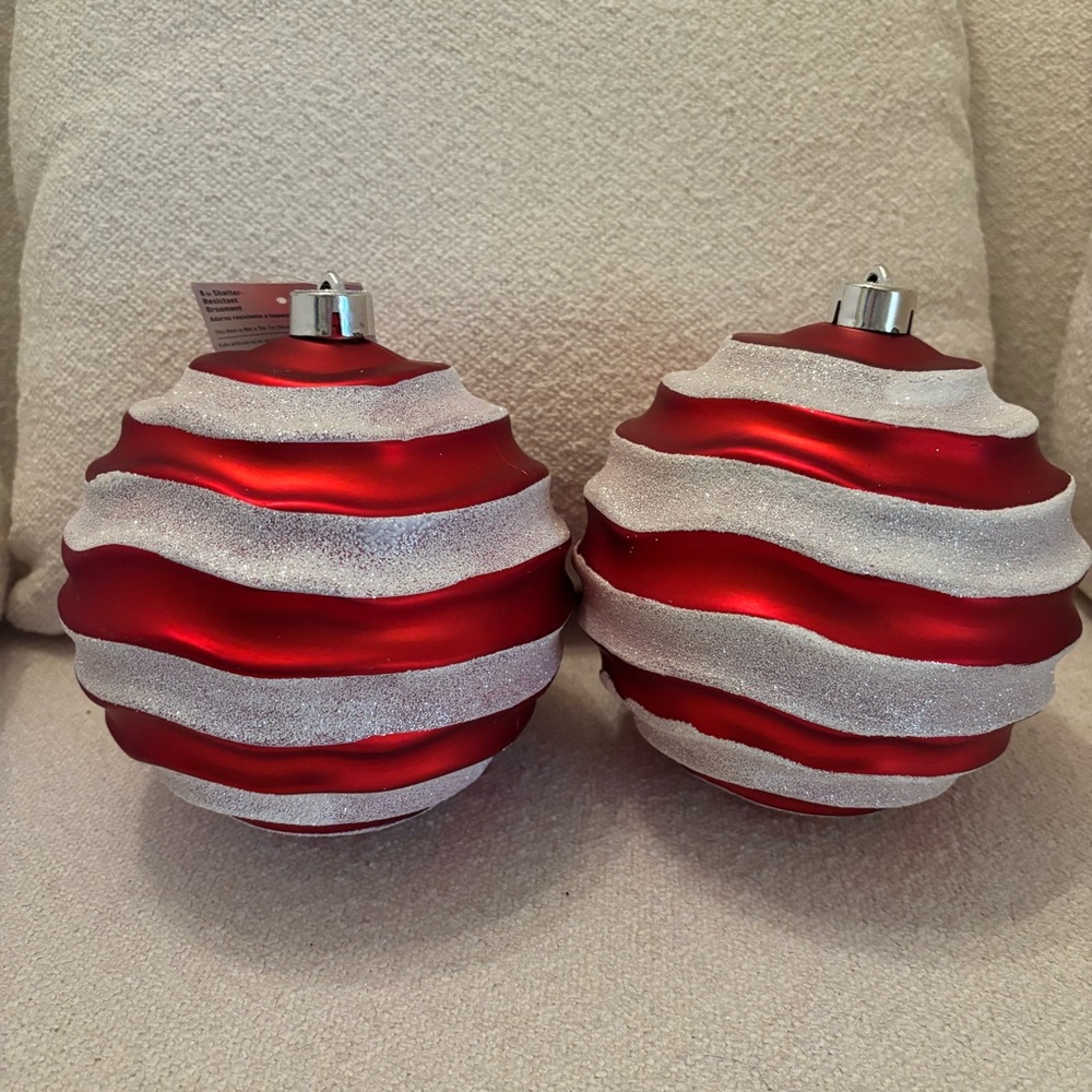 6 inch round Christmas ornament (set of 2)- new